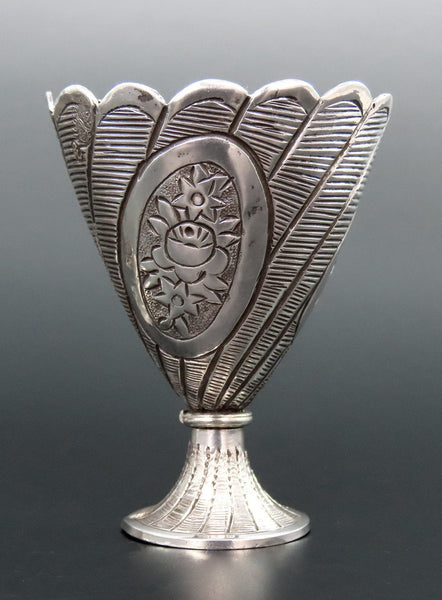 Antique Pair Wonderful Turkish Silver Ottoman Empire Egg Cups No Mono