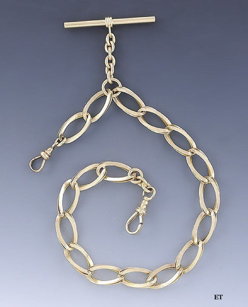 Charming American Victorian 10k Gold Large Link Watch Chain
