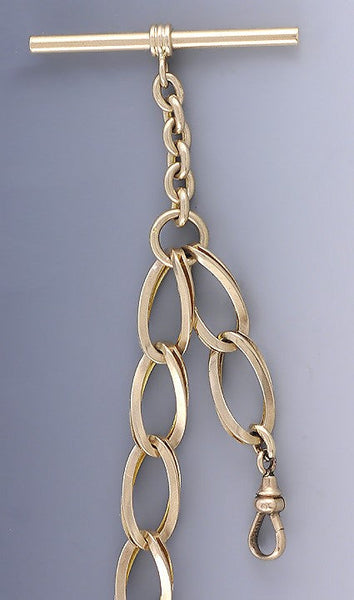 Charming American Victorian 10k Gold Large Link Watch Chain