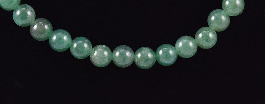 2 Green Aventurine Quartz Necklaces w/ Filigree Clasps (1 is 14k Yellow Gold)