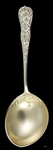 Dominick Haff Rococo Repousse Sterling Silver Berry Casserole Serving Spoon