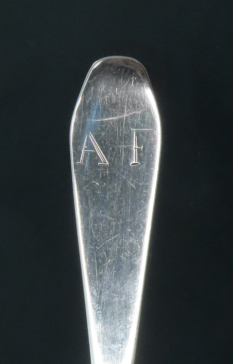 1790s American Coin Silver Coffee Spoon Coffin End Saunders Pitman 5 Inches