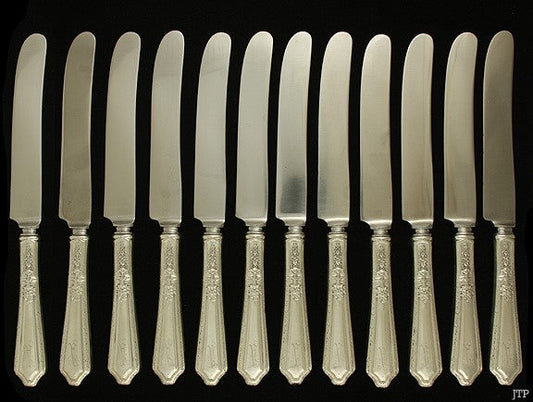 12 Towle D'Orleans 1923 Sterling Silver Dinner Knives 9 5/8"