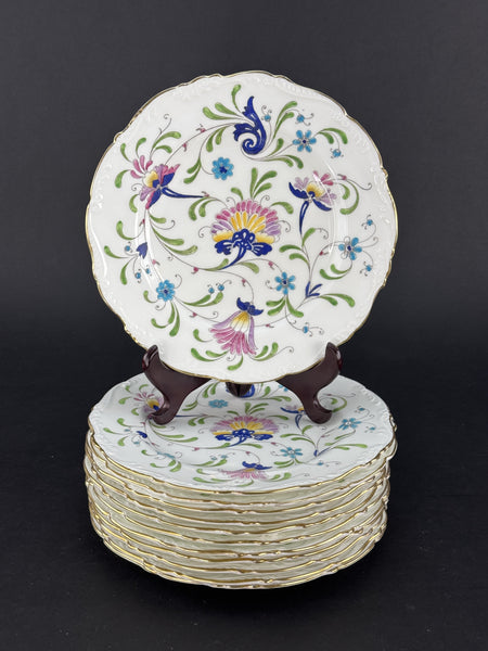 12 Coalport Fanfare Japan Pattern Lunch or Salad Plates 8.75 Inches