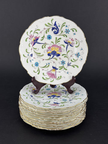 12 Coalport Fanfare Japan Pattern Lunch or Salad Plates 8.75 Inches