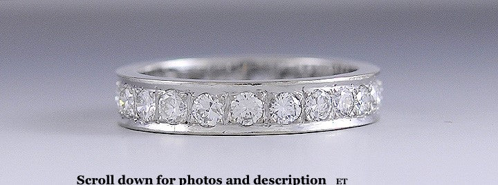 Stunning 14K White Gold & Sparkling Diamond Eternity Band Ring ~.1.75CT TDW