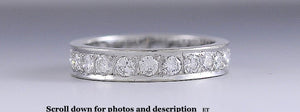 Stunning 14K White Gold & Sparkling Diamond Eternity Band Ring ~.1.75CT TDW