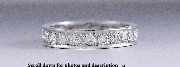 Stunning 14K White Gold & Sparkling Diamond Eternity Band Ring ~.1.75CT TDW