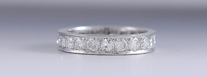 Stunning 14K White Gold & Sparkling Diamond Eternity Band Ring ~.1.75CT TDW