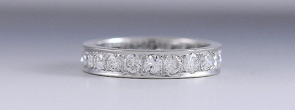 Stunning 14K White Gold & Sparkling Diamond Eternity Band Ring ~.1.75CT TDW