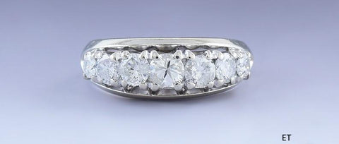 Dazzling 14k White Gold & ~1ct Diamond Anniversary Band Ring