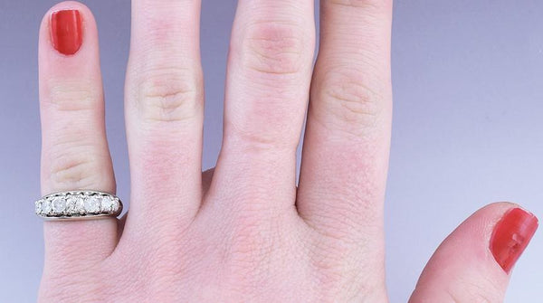 Dazzling 14k White Gold & ~1ct Diamond Anniversary Band Ring