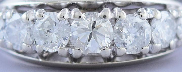 Dazzling 14k White Gold & ~1ct Diamond Anniversary Band Ring