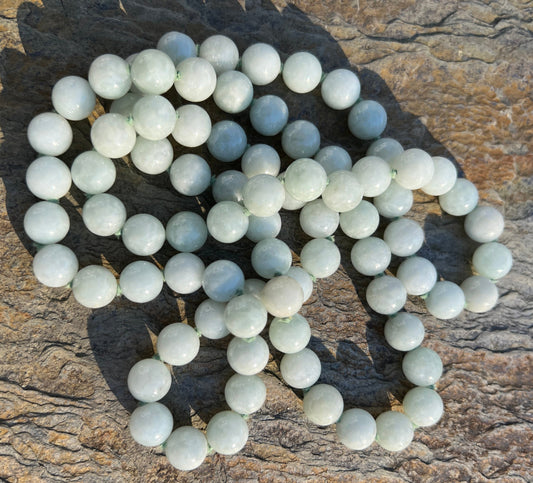 Fabulous Beaded Jade Necklace Natural Light Green Jadeite Chinese Beads