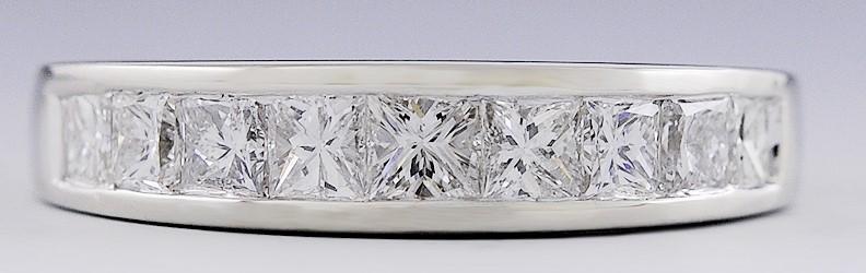 Lovely ~1ct Diamond & 14k White Gold Anniversary Band Ring
