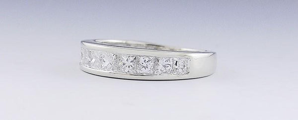 Lovely ~1ct Diamond & 14k White Gold Anniversary Band Ring