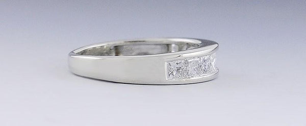 Lovely ~1ct Diamond & 14k White Gold Anniversary Band Ring