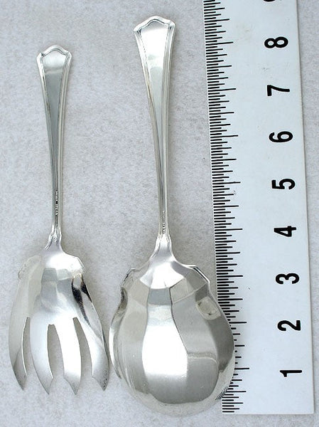 Vintage Sterling Silver Wallace Washington 1911 Salad Fork Spoon Serving Set