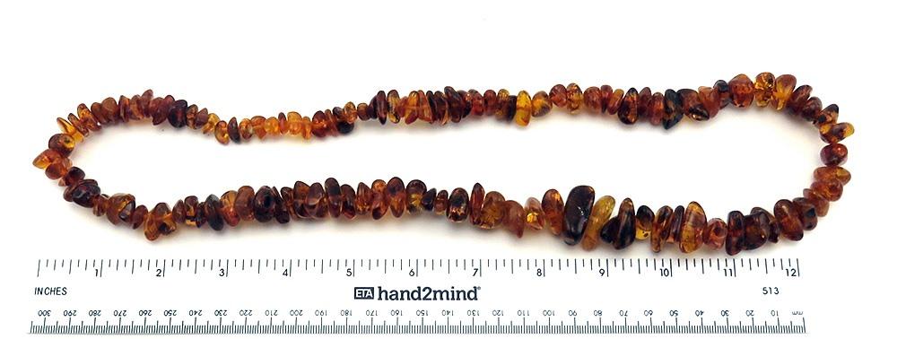Artisan Handcrafted Tumbled/Polished Natural Amber Beaded Strand Necklace