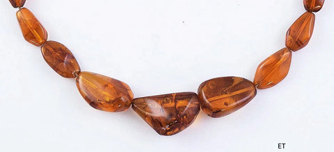 Eye Catching Antique c1900-1920 Graduated Amber Bead Strand Necklace