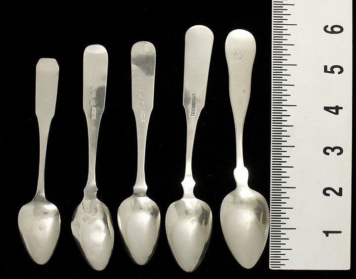 Lot of 9 American Coin Silver Spoons Baltimore Campbell
