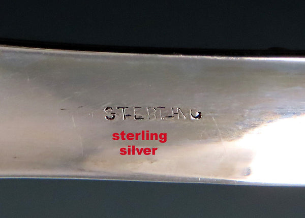 Charming Antique Sterling Silver Cherub and Hearts Design Ice Serving Tongs