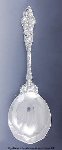 Art Nouveau Reed & Barton Les Six Fleurs Sterling Silver Serving Spoon 9 3/4"