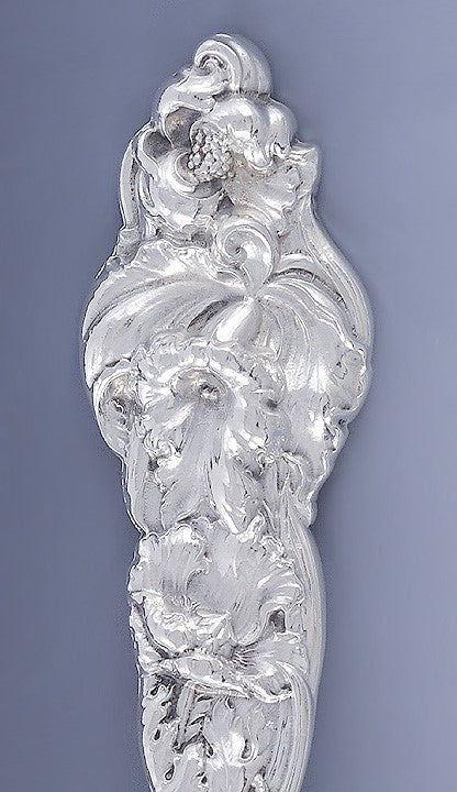 Art Nouveau Reed & Barton Les Six Fleurs Sterling Silver Serving Spoon 9 3/4"
