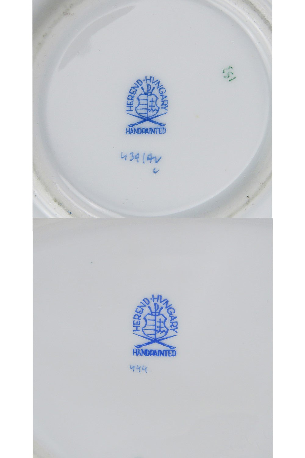 Herend Chinese Bouquet Green Handpainted Bone China Porcelain Hors D'Oeuvre Dish