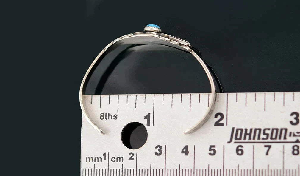 U.S. Vintage Sterling Silver and Turquoise Child's Size Cuff Bracelet