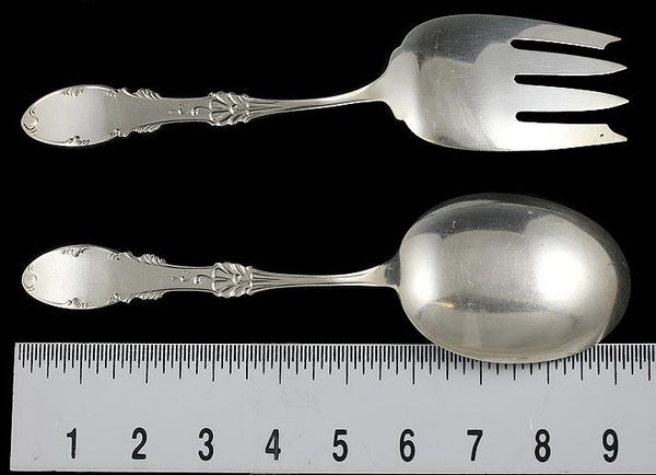 Old Amston Tyrolean Sterling Silver Salad Fork Spoon Serving Set