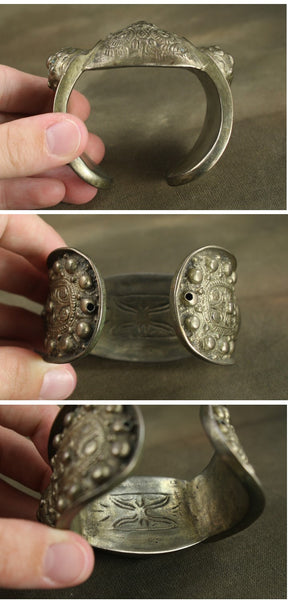 Southeast Asia Metal Cuff Engraved Bracelet and Fish Keyring