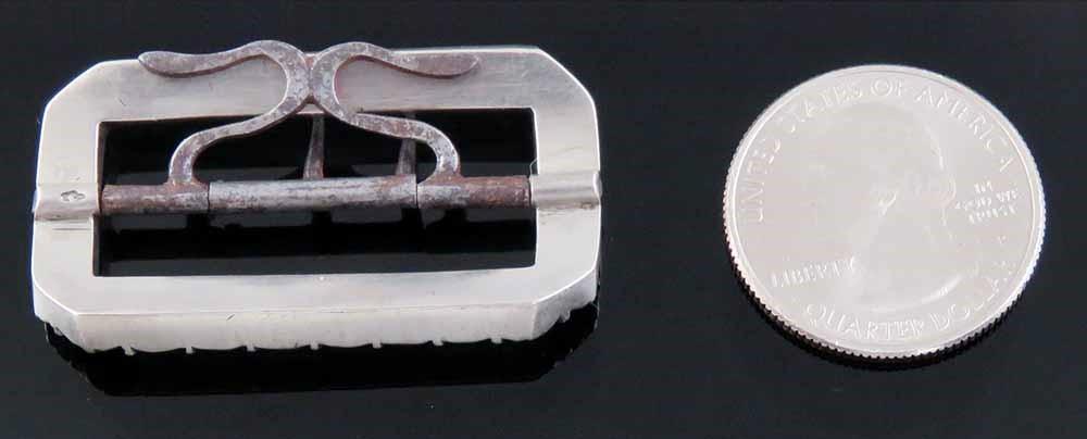 Antique c1850 Silver & Paste Jewelry Shoe or Sash Buckle