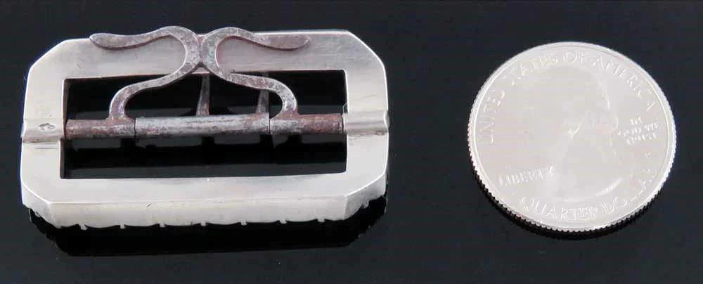 Antique c1850 Silver & Paste Jewelry Shoe or Sash Buckle