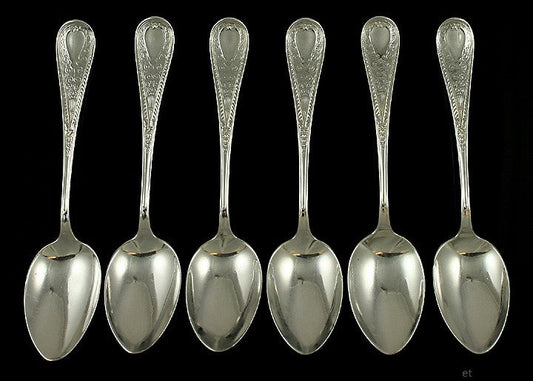 6 Antique Sterling Silver Gorham Hindostance 1878 Teaspoons