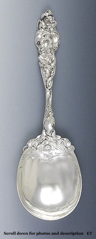 Antique Reed & Barton Les Six Fleurs 1901 Sterling Silver Serving Spoon