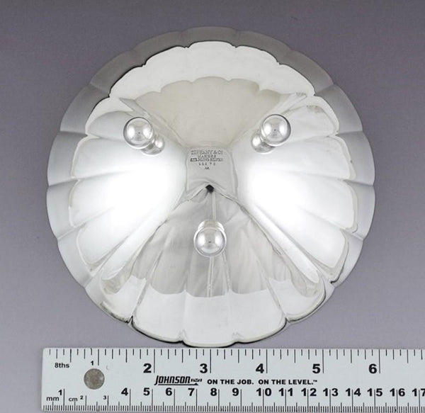 Lovely c1950 Tiffany Co Sterling Silver Fluted Shell Style Bowl