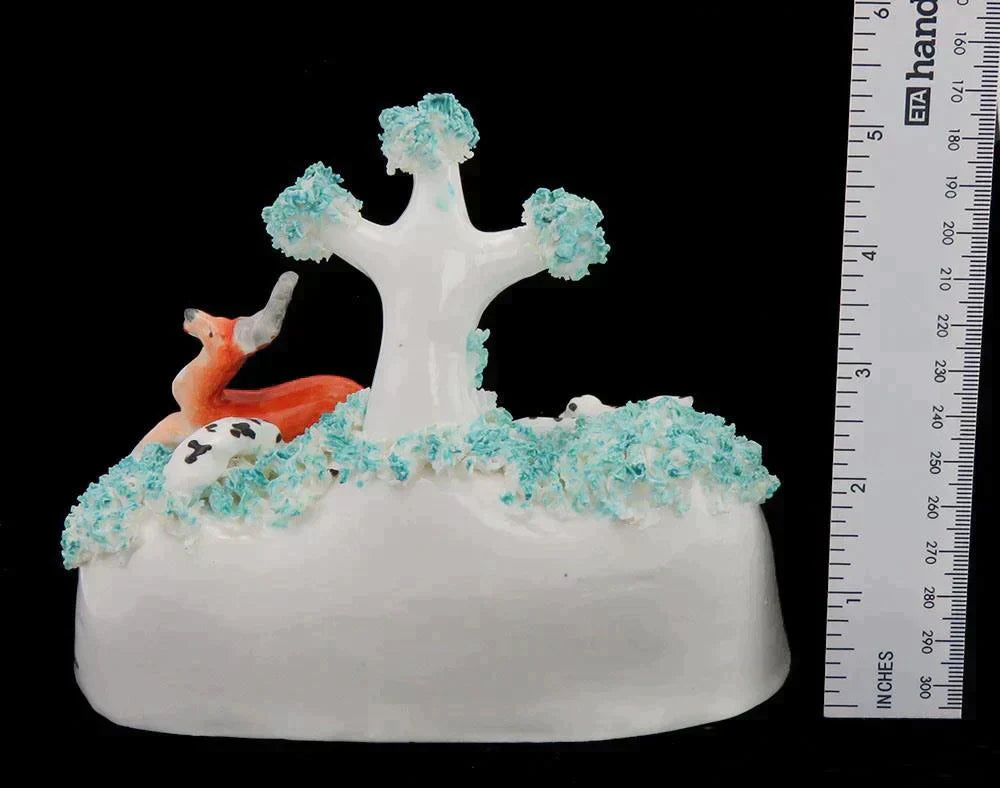 Antique c1890 English Staffordshire Porcelain Hunting Scene Dogs & Stag Figurine