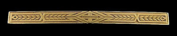 Antique American Art Deco 10k Gold Geometric Leaf Bar Pin c1920s Brooch