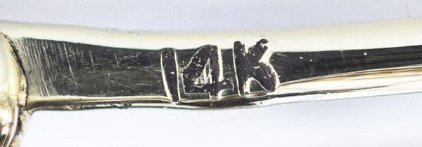 c1900-1915 Charming 14k Gold Platinum & Diamond Bar Pin / Brooch