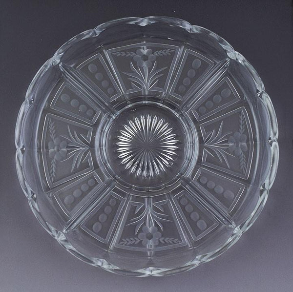 Impressive c1910s-1920s Shreve & Co Sterling Silver & Cut Glass Serving Dish