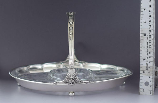 Impressive c1910s-1920s Shreve & Co Sterling Silver & Cut Glass Serving Dish