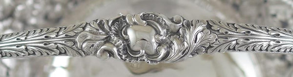 1825 Superb English Georgian Sterling Silver Swing Handle Basket w Grapes