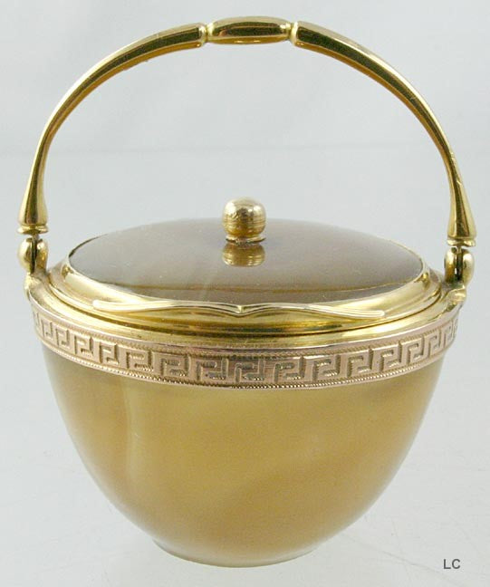 1830 Agate & 14k Gold Box Continental European