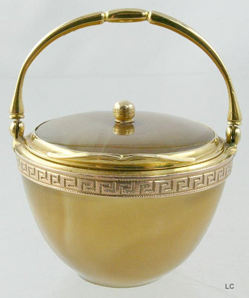 1830 Agate & 14k Gold Box Continental European