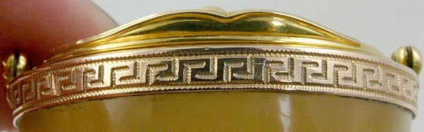 1830 Agate & 14k Gold Box Continental European