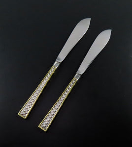 2 Sterling Silver Butter Knives Golden Tradewinds by International 7 1/4"