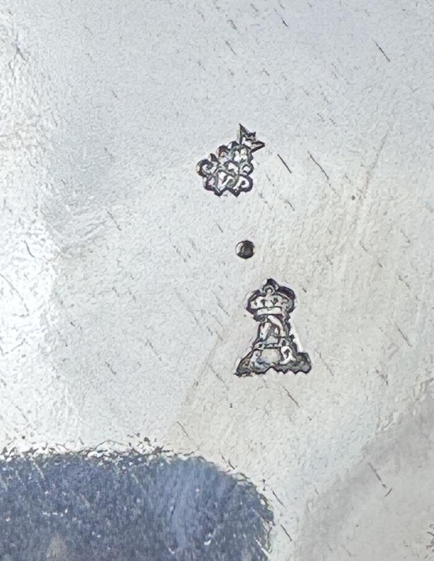 Pre Revolution French 1st Standard 950 Silver Openwork Bowl Basket Cobalt Liner