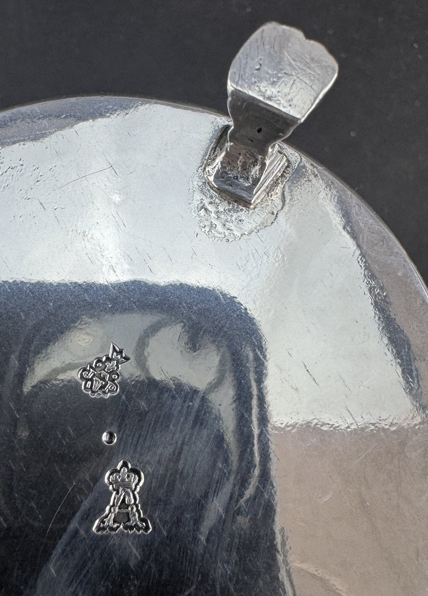 Pre Revolution French 1st Standard 950 Silver Openwork Bowl Basket Cobalt Liner