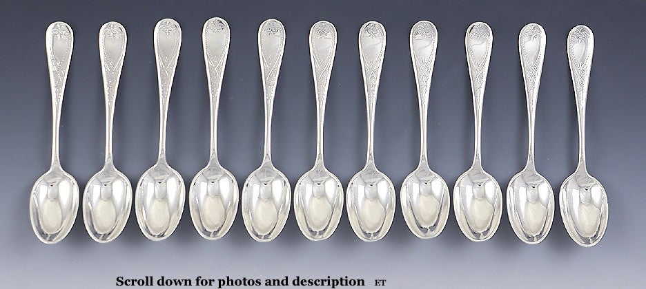 Antique c1875 American Gorham Sterling Silver Demitasse Spoons